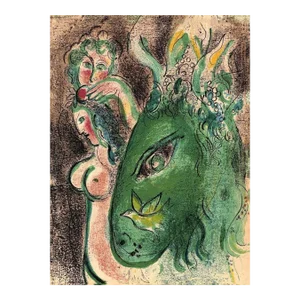 Chagall Original Lithograph Paradise 2 Bible 1960 *