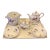 Late 20th Century Richard Ginori Italy Floral Porcelain Tea Service Set With Tray, Sugar, Creamer & Saucers - Set of 6 For Sale