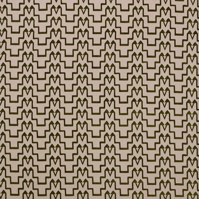 SAMPLE - Schumacher x David Kaihoi Turkish Step Fabric In Olive For Sale