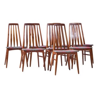 Niels Koefoed Eva Mid Century Danish Teak Dining Chairs - Set of 8 For Sale