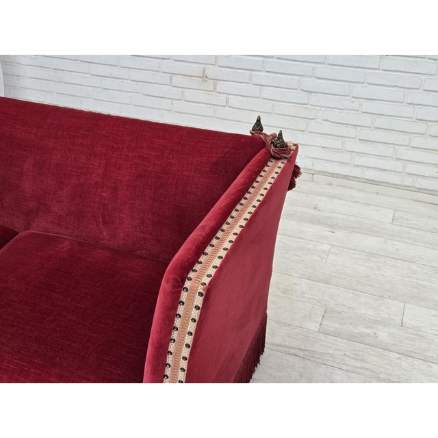 Mid-Century Modern Danish 2-Seater Drop Arm Sofa in Furniture Velour, 1970s For Sale - Image 3 of 18