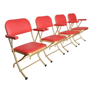 1930s Warren McArthur Folding Chairs Mayfair Industries Set of Four For Sale