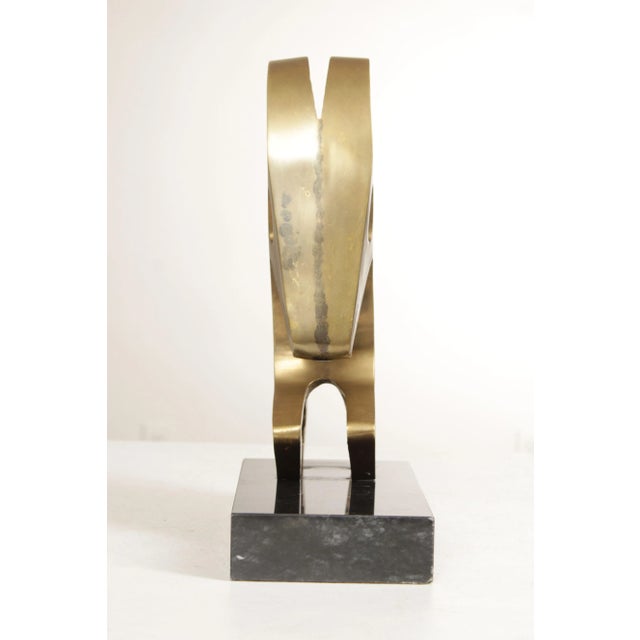 Abstract Modernist Abstract Brass Ram Sculpture For Sale - Image 3 of 12