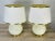 Mid-Century Modern Vintage 1970s Cream & Gold Round Table Lamps, Pair For Sale - Image 3 of 11