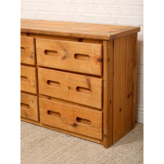 Mid 20th Century Pine Rustic Primitive Six Drawer Dresser For Sale - Image 4 of 8