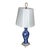Vintage Blue and White Cherry Blossom Porcelain Vase Lamp on Metal Base For Sale
