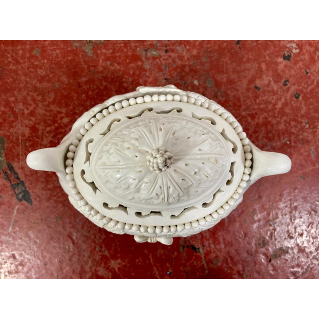Italian Creamware Potpourri Compote For Sale - Image 6 of 8
