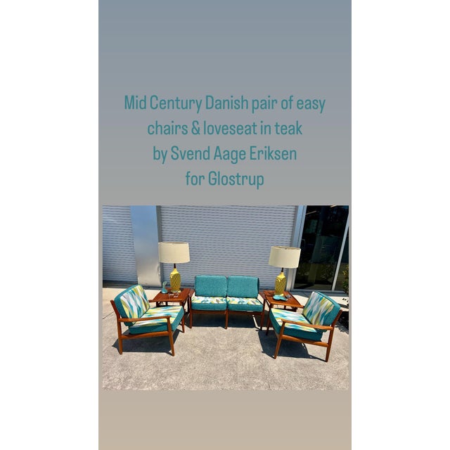 Mid 20th Century A Pair of Mid Century Danish Teak Lounge Chairs by Svend Aage Eriksen for Glostrup Møbelfabrik - Model Gm5 For Sale - Image 10 of 11