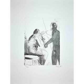 Giacomo Manzú, Nude In the Atelier, Edition 26/125, 1968, Etching For Sale