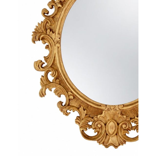 Rococo A Vintage Rococo-Style Gold Oval Wall Mirror For Sale - Image 3 of 11