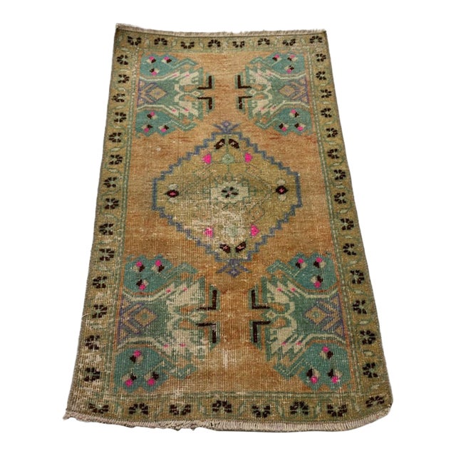 Vintage Anatolian Small Floral Carpet For Sale