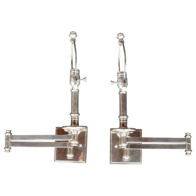 Pair of Articulating Chrome Sconces For Sale - Image 9 of 9