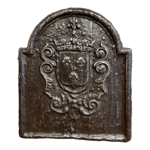 18th Century Polished Iron Fireback With "Royal Coat of Arms of France"