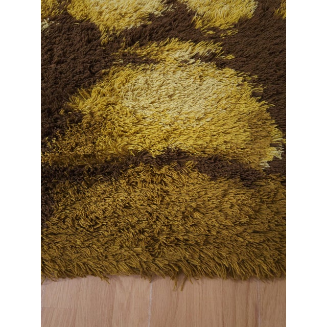 Textile Mid-Century Modern Olive Green Rug in Wool, Germany, 1970s For Sale - Image 7 of 9