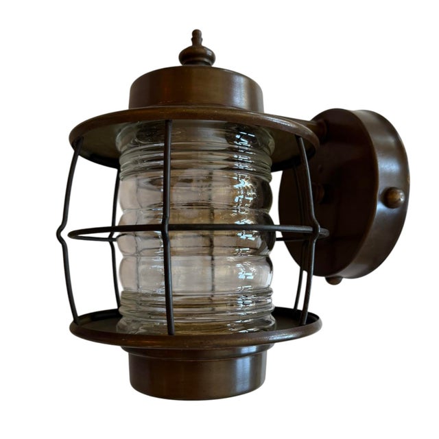 Mid 20th Century Mid 20th Century Mid Century Modern Lantern Outdoor Wall Sconces - Pair For Sale - Image 5 of 9