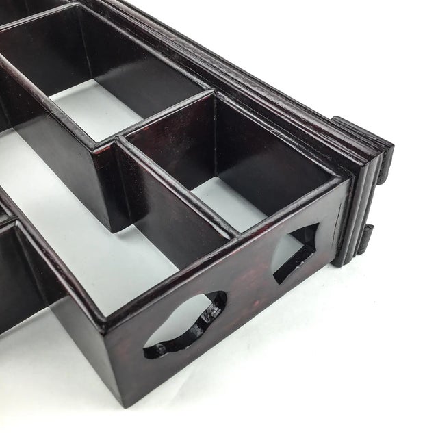 Vintage Chinese Ming Style Miniature Tabletop Rosewood Etagere For Sale - Image 10 of 12