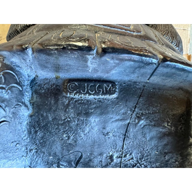 Hollywood Regency Pottery Turtle Indoor Plant Stand For Sale - Image 9 of 12