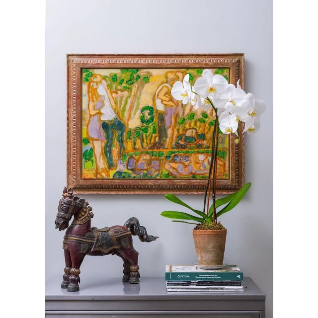 Figurative Vintage Modern Figurative American Oil Painting For Sale - Image 3 of 4