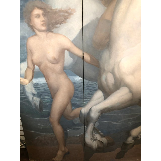 1920s Canvas Painting Room Divider on Wood Panel For Sale In Los Angeles - Image 6 of 12