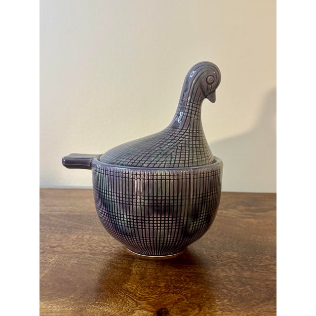 Vintage Ceramic Bird Lidded Vessel in the Manner of Aldo Londi for Bitossi For Sale In Miami - Image 6 of 8