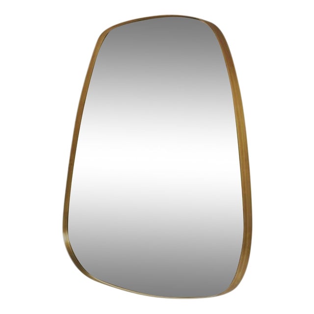 Vintage Mirror with Brass Frame For Sale