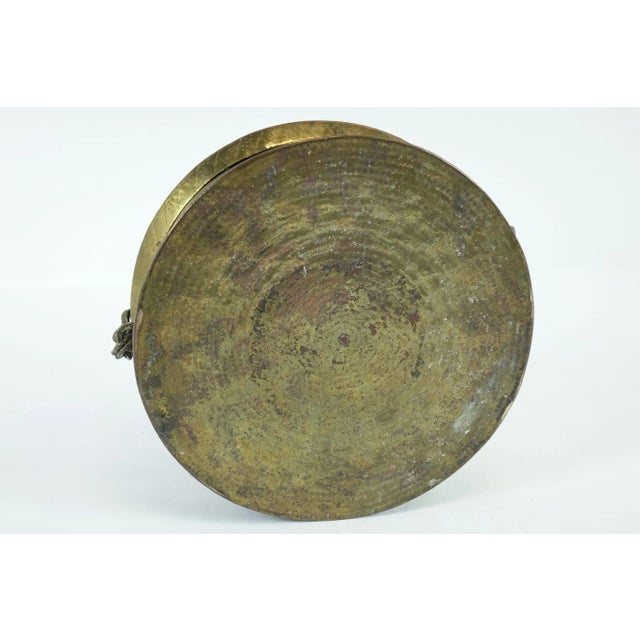 19th Century Antique Middle Eastern/Persian Brass Large Container Betel Box For Sale - Image 5 of 7
