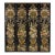 Black Lacquer Chinese Four-Panel Screen with Polychrome Floral Décor For Sale