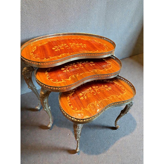 Antique Side Tables, 1890s, Set of 3 For Sale - Image 4 of 6