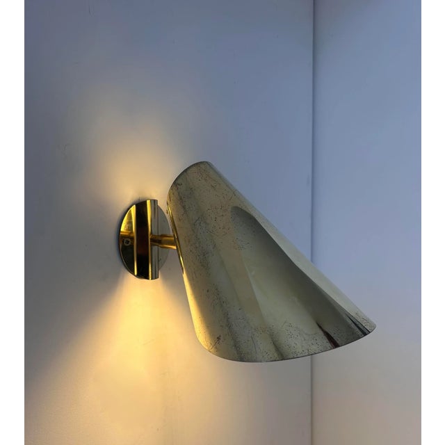 Vintage Adjustable Wall Light in Brass, 1970s For Sale - Image 4 of 8
