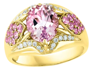 3.5 Carat Morganite and Diamond Cocktail Ring 18 Karat Rose Gold