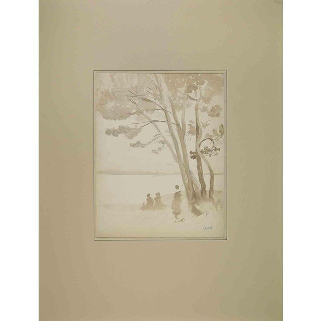 Henri Lerolle, The Tree, Watercolor, Early 20th Century For Sale - Image 3 of 3