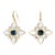 Syna Yellow Gold Moon Quartz, London Blue Topaz and Champagne Diamonds Earrings, a Pair For Sale