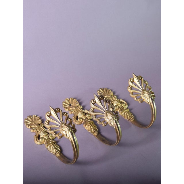 Metal 19th Century French Gilt Bronze Curtain Holdbacks with Foliate Scrolls, Set of 3 For Sale - Image 7 of 10