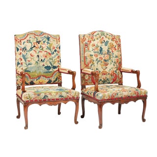 1720s French Regence Large Provincial Armchairs - a Pair For Sale