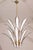 Murano glass chandelier with beautiful palm-shaped leaves in white with black border. The palms are developed in two...