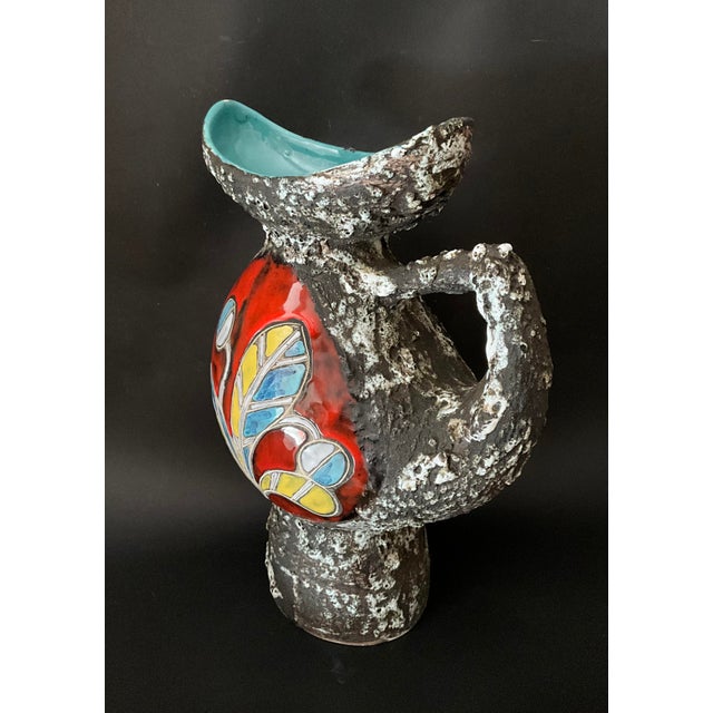 1970s Large Brutalist Ceramic Pitcher by Pugi, Monaco, 1970s For Sale - Image 5 of 12