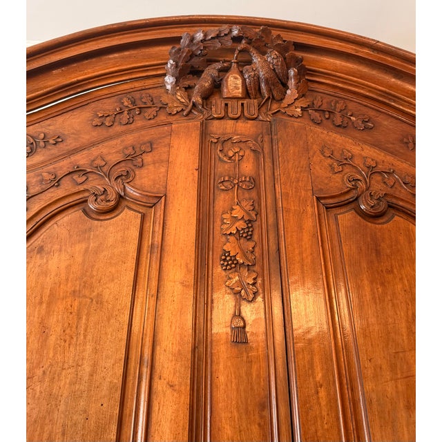 French Magnificent 18th-Century French Provincial Carved Walnut Armoire — The Fox and the Stork From the Private Collection of Pierre Moulin For Sale - Image 3 of 12