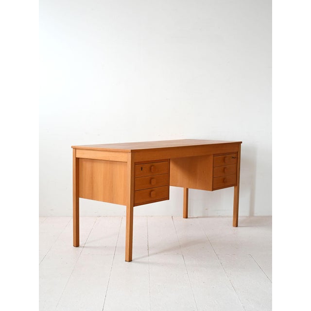 Vintage Danish Desk in Light Teak, 1960s For Sale - Image 3 of 9