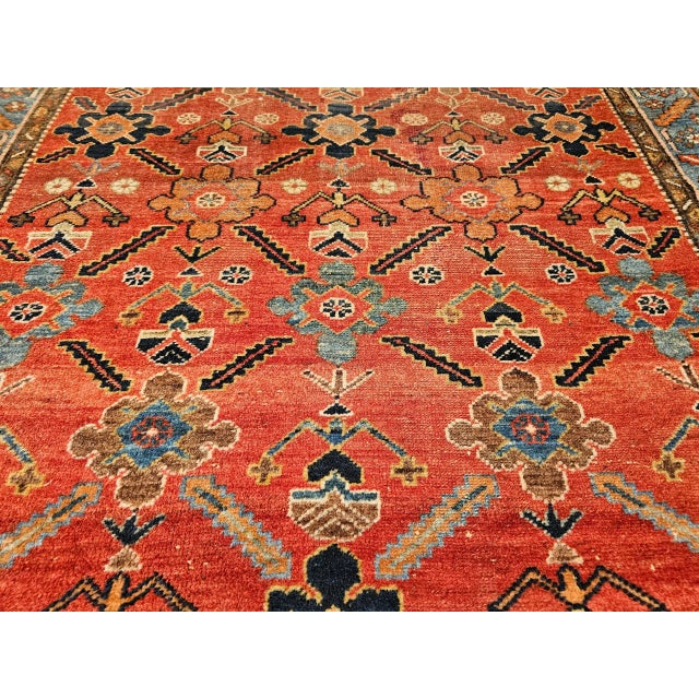 Textile Vintage Persian Malayer Rug, Handwoven Wool, Allover Geometric Design For Sale - Image 7 of 12