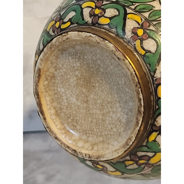 Gold Vintage Benjarong Porcelain Lidded Vessel For Sale - Image 8 of 13