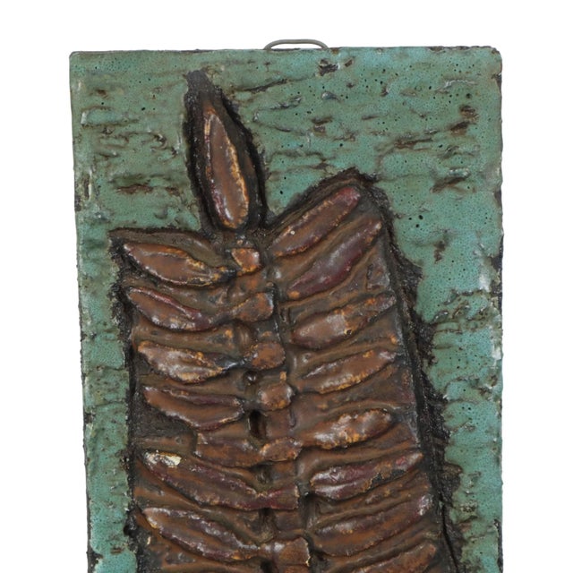 Brown Terracotta Wall Sculpture in the style of Ruscha, West Germany, 1960s For Sale - Image 8 of 15