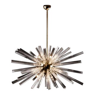 Sput Rectangular Chandelier in Gold Finish For Sale