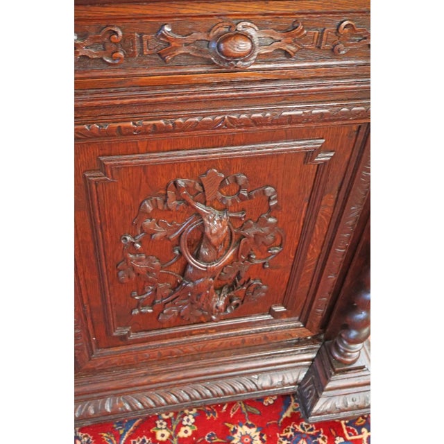 19th Century French Renaissance Revival Oak Cabinet Buffet Sideboard Huntboard For Sale - Image 12 of 14