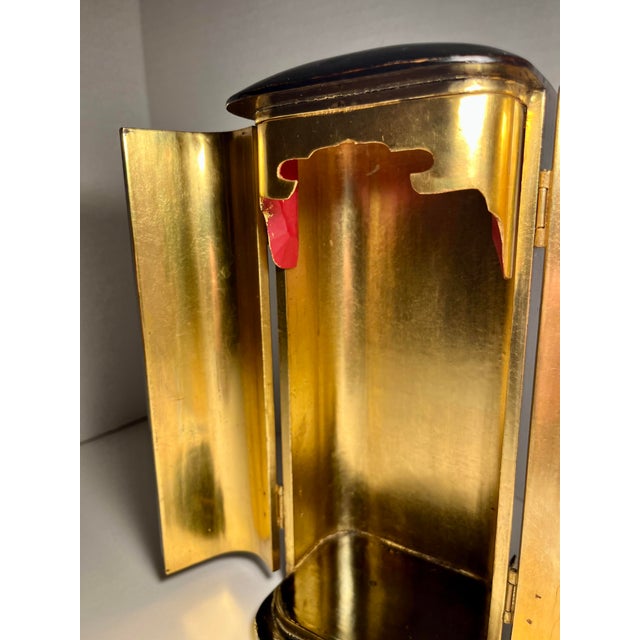 Wood Antique Meiji Period Japanese Black Lacquer & Gold Leaf Buddhist Zushi Travel Shrine For Sale - Image 7 of 10