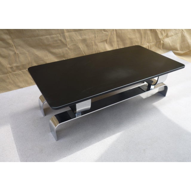 Coffee Table in Wood and Steel, 1970s For Sale - Image 4 of 8