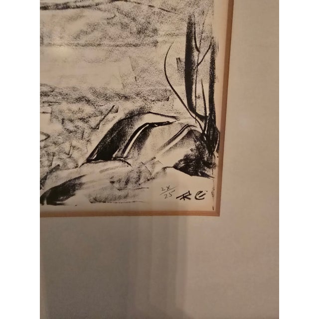 Asian Vintage Asian Double Seal Signed and Numbered Lithograph For Sale - Image 3 of 13
