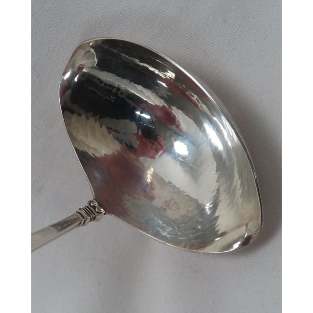 Vintage Mid Century Georg Jensen Denmark "Acorn" Pattern Sterling Silver Sauce - Gravy Ladle For Sale - Image 10 of 13