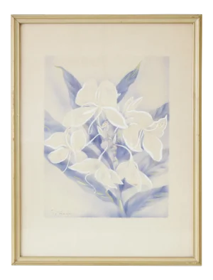 Vintage Framed Airbrush Watercolor Painting
