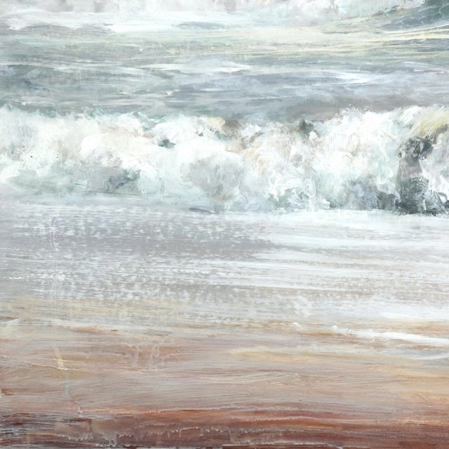 Settling Into Dusk - Calm Seascape of Crashing Waves Painting Original Artwork by Steven Nederveen For Sale - Image 4 of 9