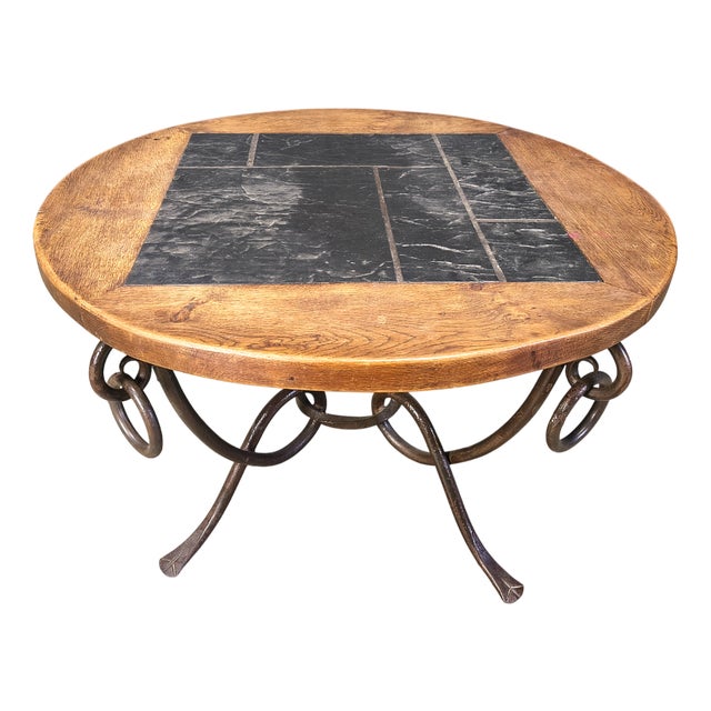 Wrought Iron Coffee Table from René Drouet, 1940s For Sale